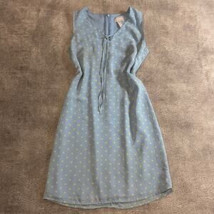 Blue Pastel Polka Dot Sleeveless Dress